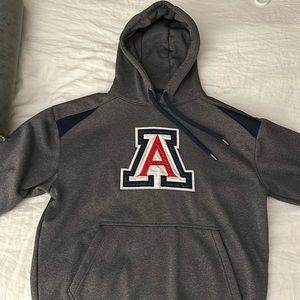 Large Grey University of Arizona sweatshirt with front pass through pocket